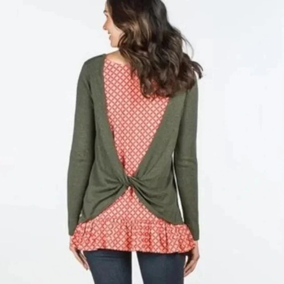 Matilda Jane Green and Red Twist Layered Tunic - Picture 1 of 16